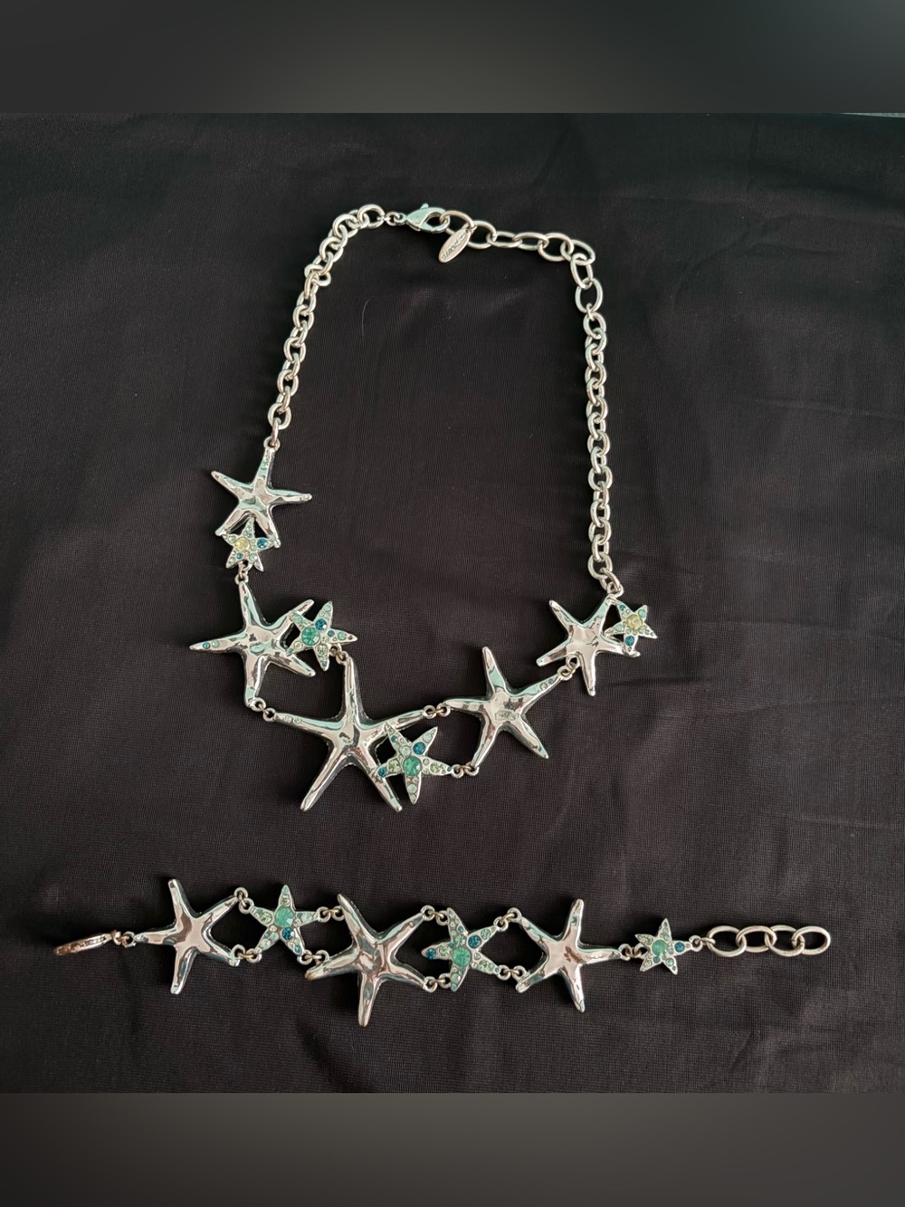 St. Thomas Coastal Statement Beach Turquoise Starfish Necklace and Bracelet Set